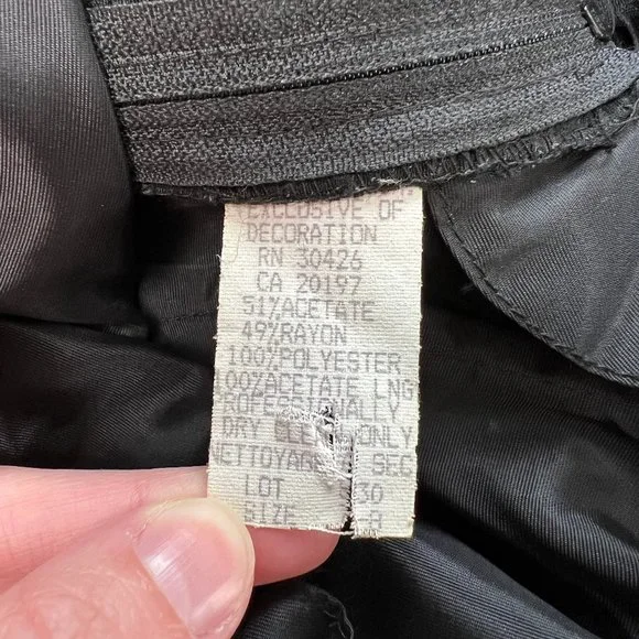 Vintage Union Made USA Sheer Long Sleeve Fitted Little Black Dress Mini Midi LBD - Picture 4 of 6